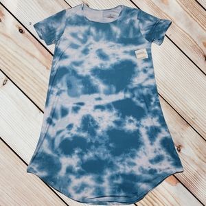 Women's Bobbie Brooks Blue and White Tie Dye Dress Sz M NWT